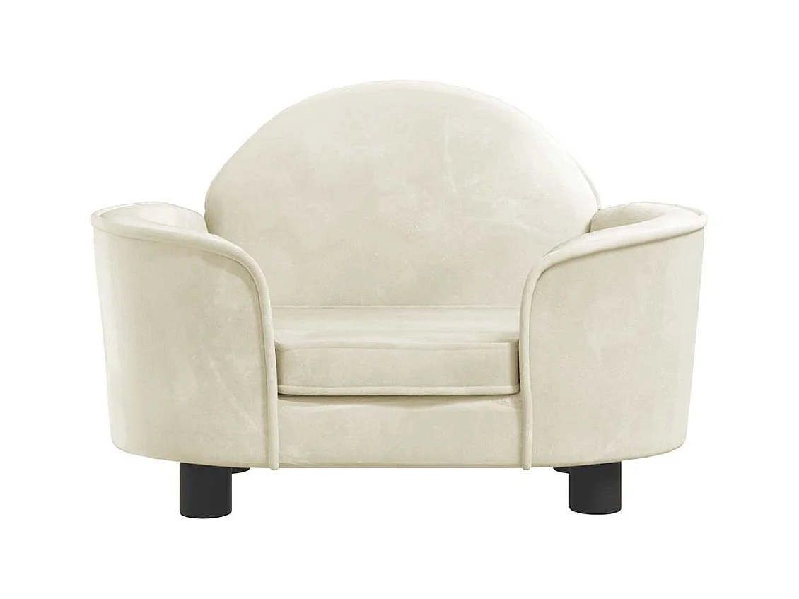 Cama para perros de terciopelo crema 66x40x45 cm