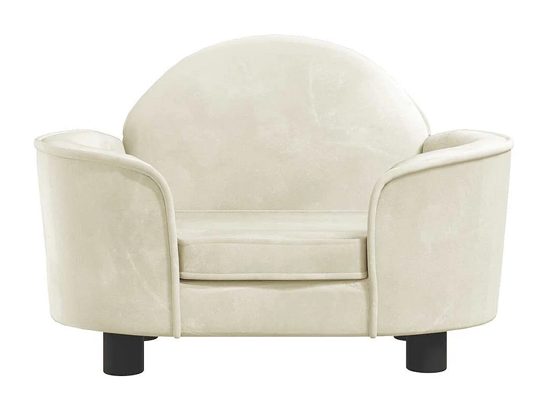 Cama para cães 66x40x45 cm veludo cor creme