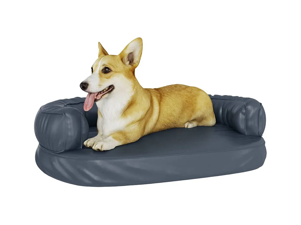Cama para perros de espuma cuero sintético azul oscuro 75x53 cm