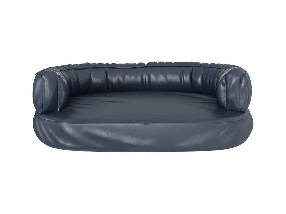 Cama para perros de espuma cuero sintético azul oscuro 75x53 cm