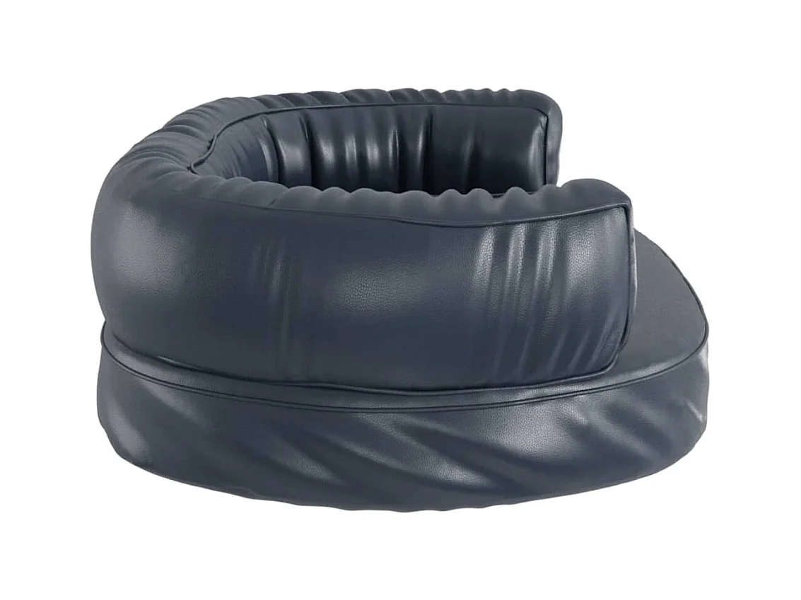 Cama para perros de espuma cuero sintético azul oscuro 75x53 cm