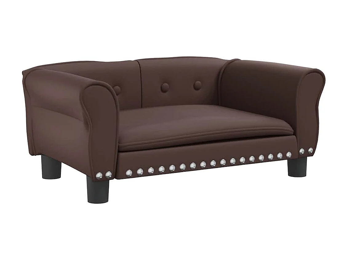 Lit pour chien marron 70x45x30 cm similicuir