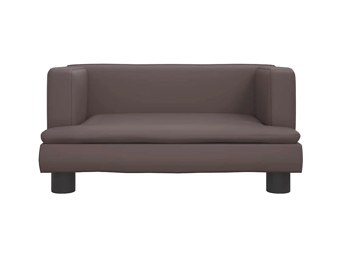 Cama para perros de cuero sintético marrón 60x40x30 cm