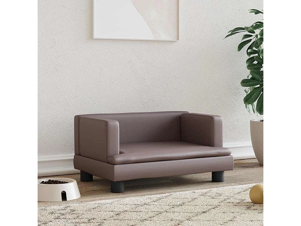 Lit pour chien marron 60x40x30 cm similicuir