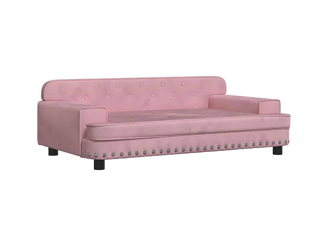 Cama para perros de terciopelo rosa 90x53x30 cm