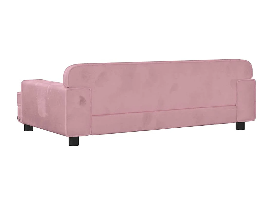 Lit pour chien rose 90x53x30 cm velours