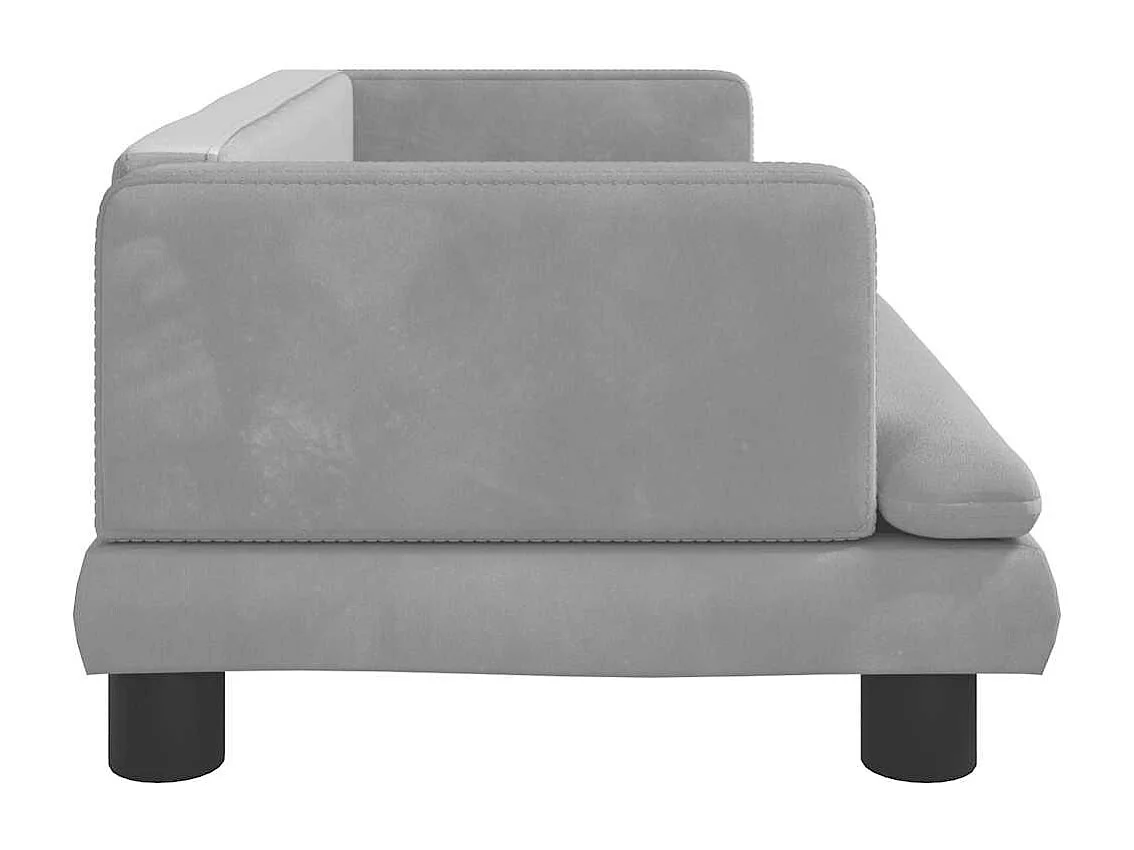 Cama para perros de terciopelo gris claro 80x45x30 cm