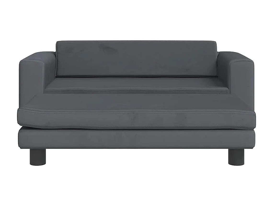 Cama para cães com extensão 100x50x30 cm veludo cinzento-escuro