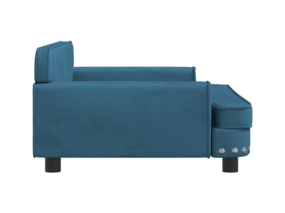 Cama para perros de terciopelo azul 90x53x30 cm