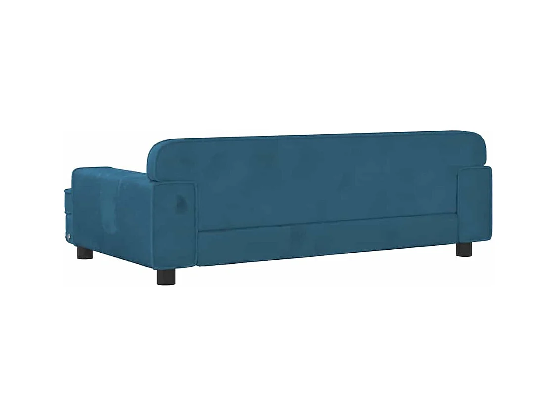 Cama para perros de terciopelo azul 90x53x30 cm