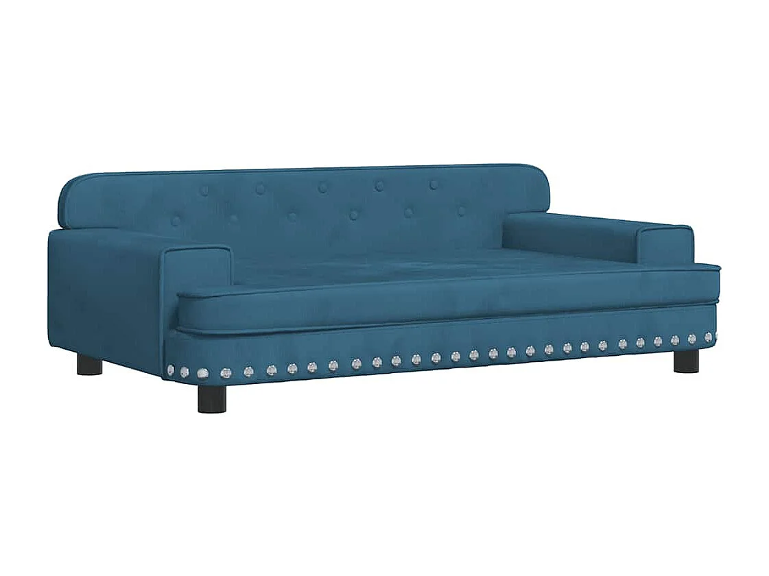 Lit pour chien bleu 90x53x30 cm velours