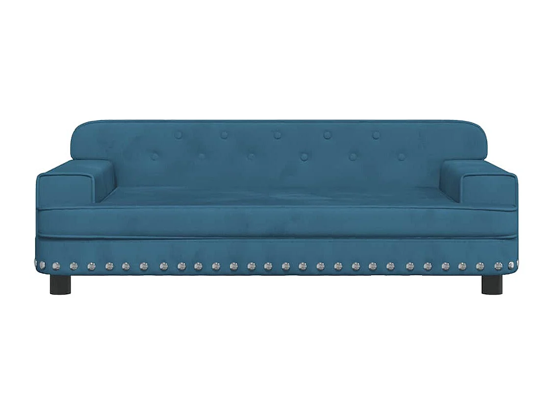 Lit pour chien bleu 90x53x30 cm velours