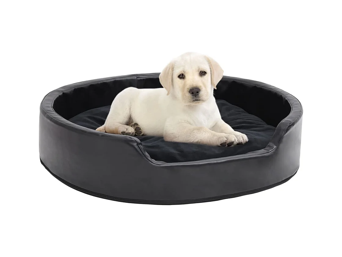 Ninho para cães 79x70x19 cm pelúcia/couro artificial preto