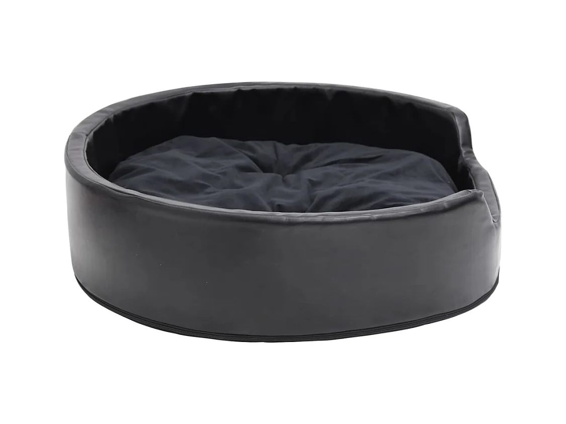 Ninho para cães 79x70x19 cm pelúcia/couro artificial preto