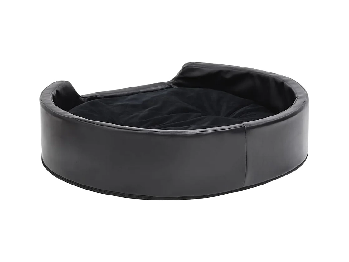 Ninho para cães 79x70x19 cm pelúcia/couro artificial preto