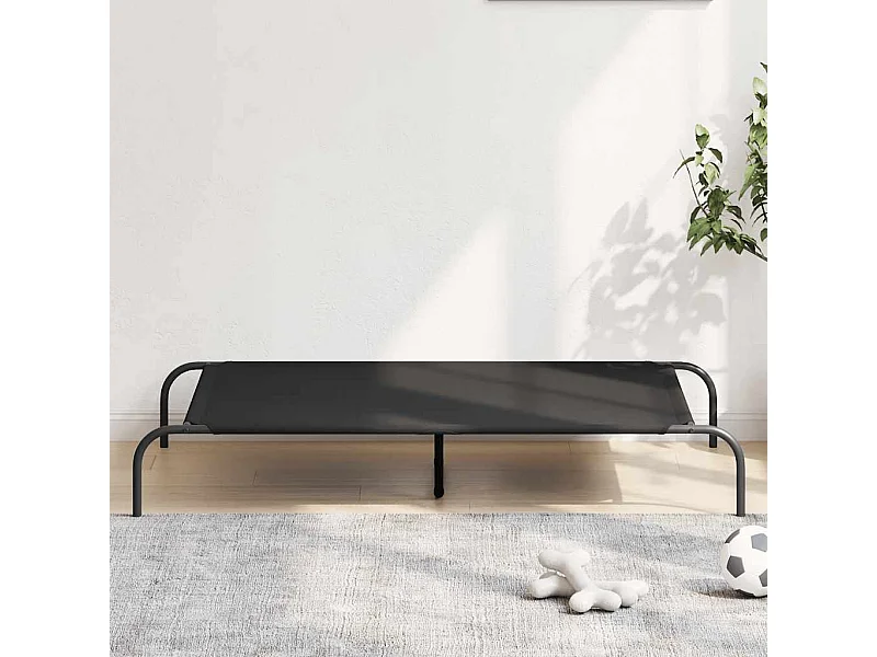 Cama para cães elevada 130x80x20cm tecido oxford e aço preto