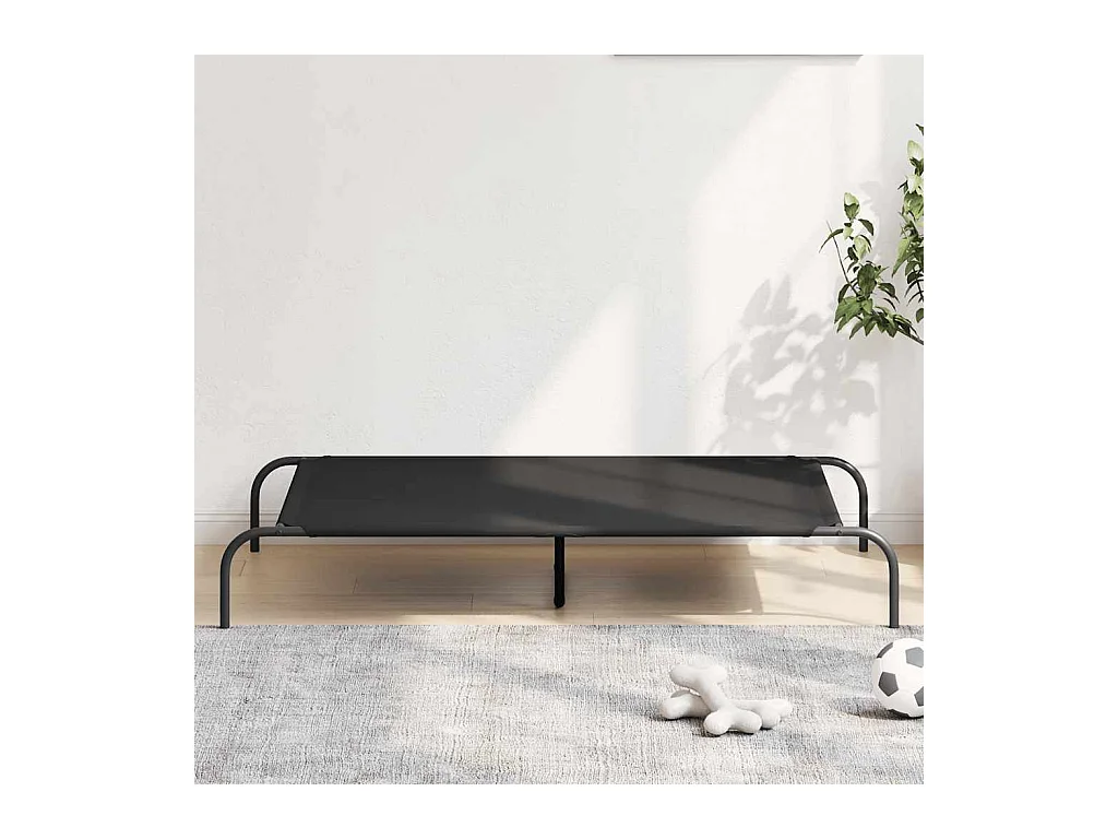 Cama para cães elevada 130x80x20cm tecido oxford e aço preto