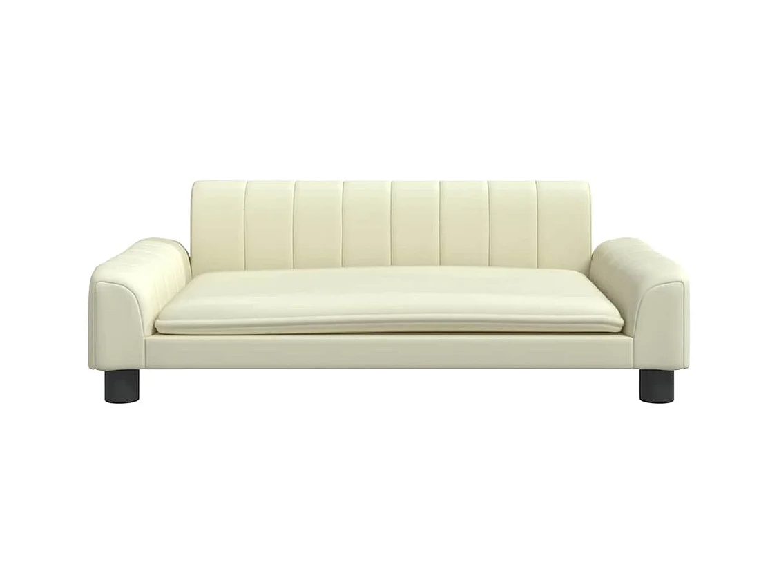 Cama para perros de cuero sintético crema 90x53x30 cm