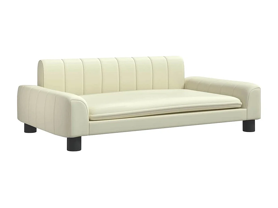 Lit pour chien crème 90x53x30 cm similicuir