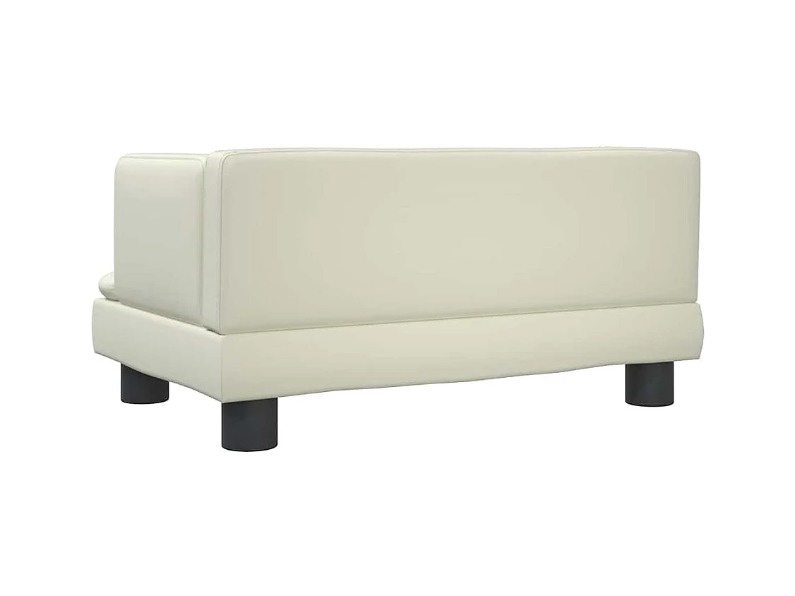 Cama para cães 60x40x30 cm couro artificial cor creme