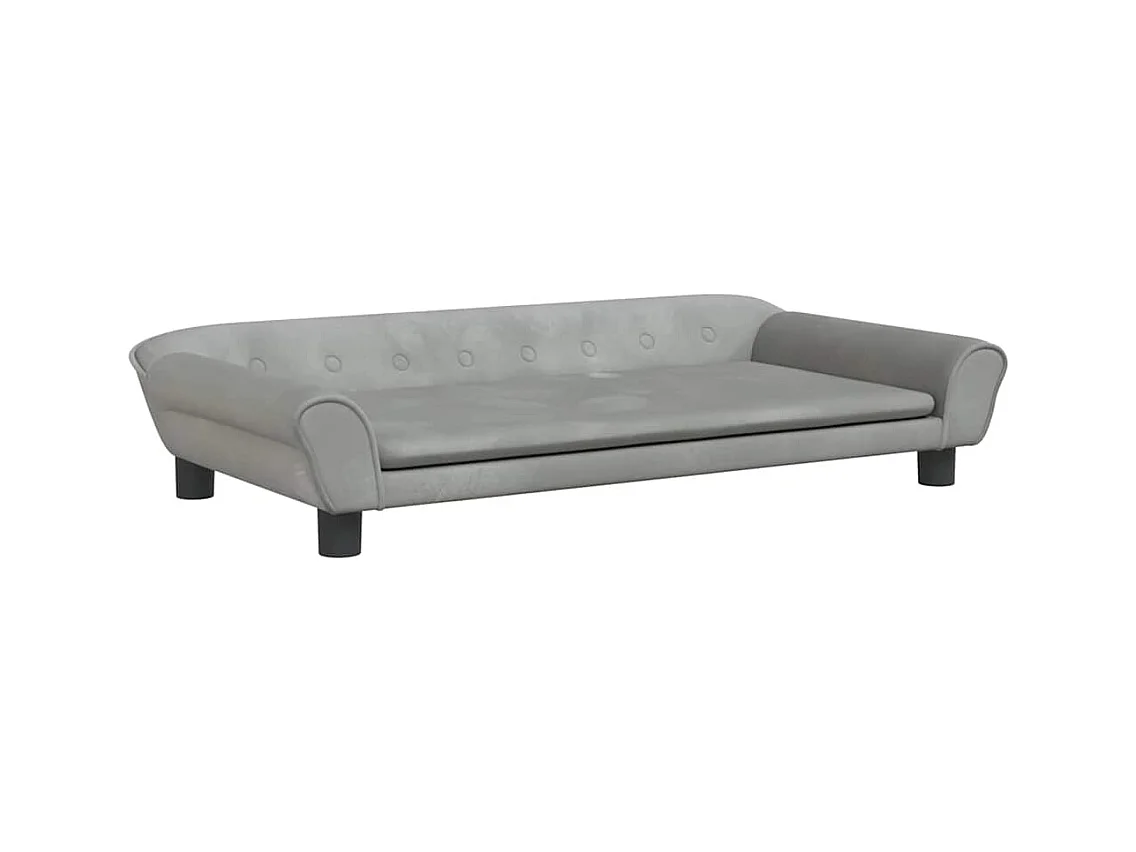 Cama para perros de terciopelo gris claro 100x50x21 cm