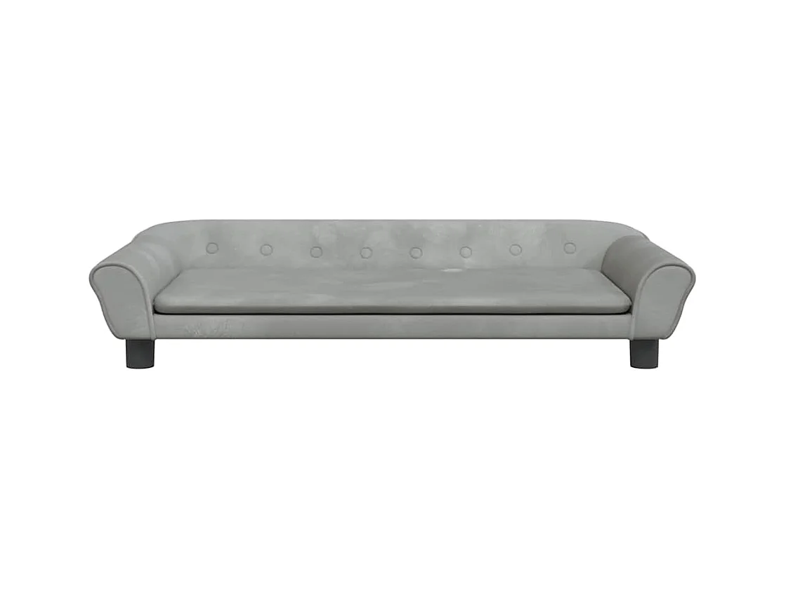 Cama para perros de terciopelo gris claro 100x50x21 cm
