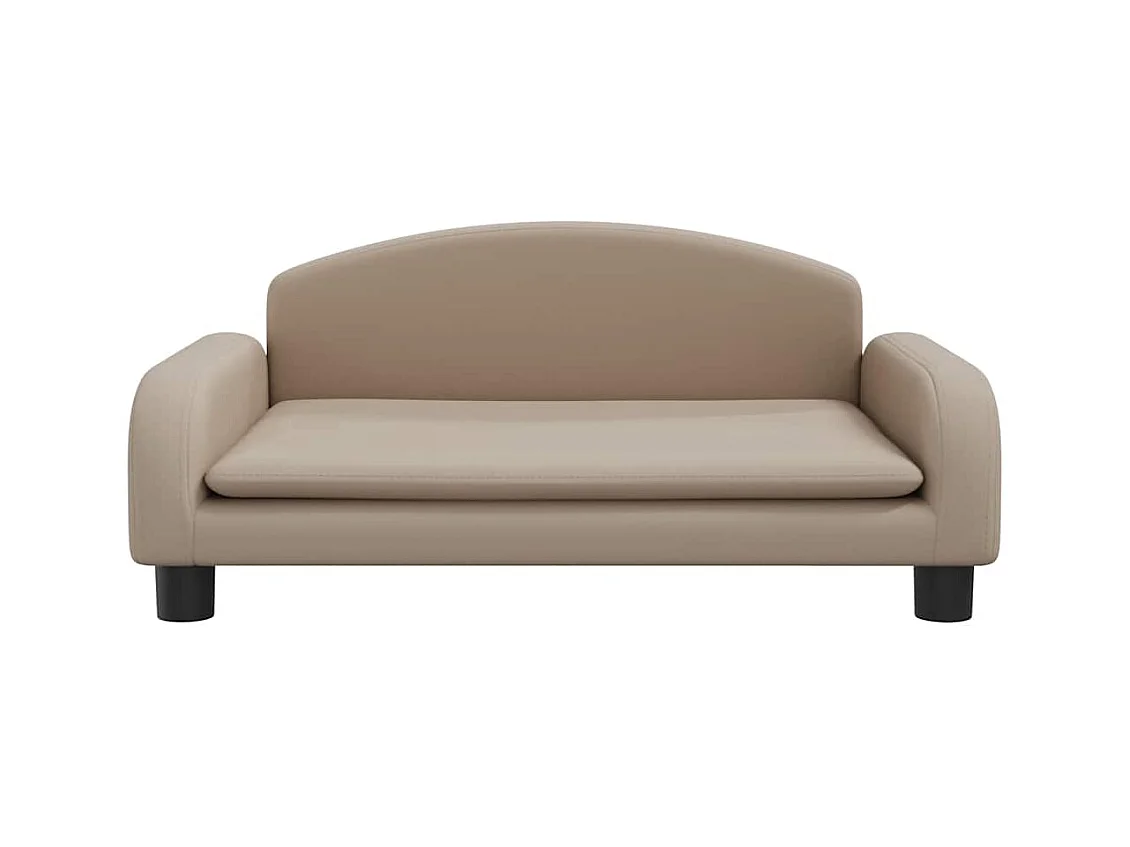 Cama para perros de cuero sintético color capuchino 70x45x30 cm