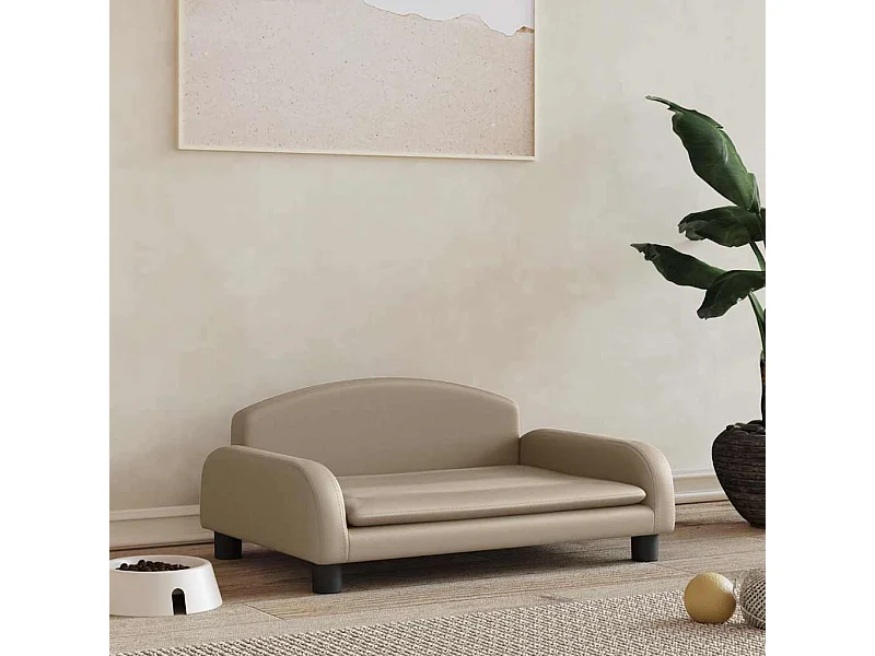 Lit pour chien cappuccino 70x45x30 cm similicuir