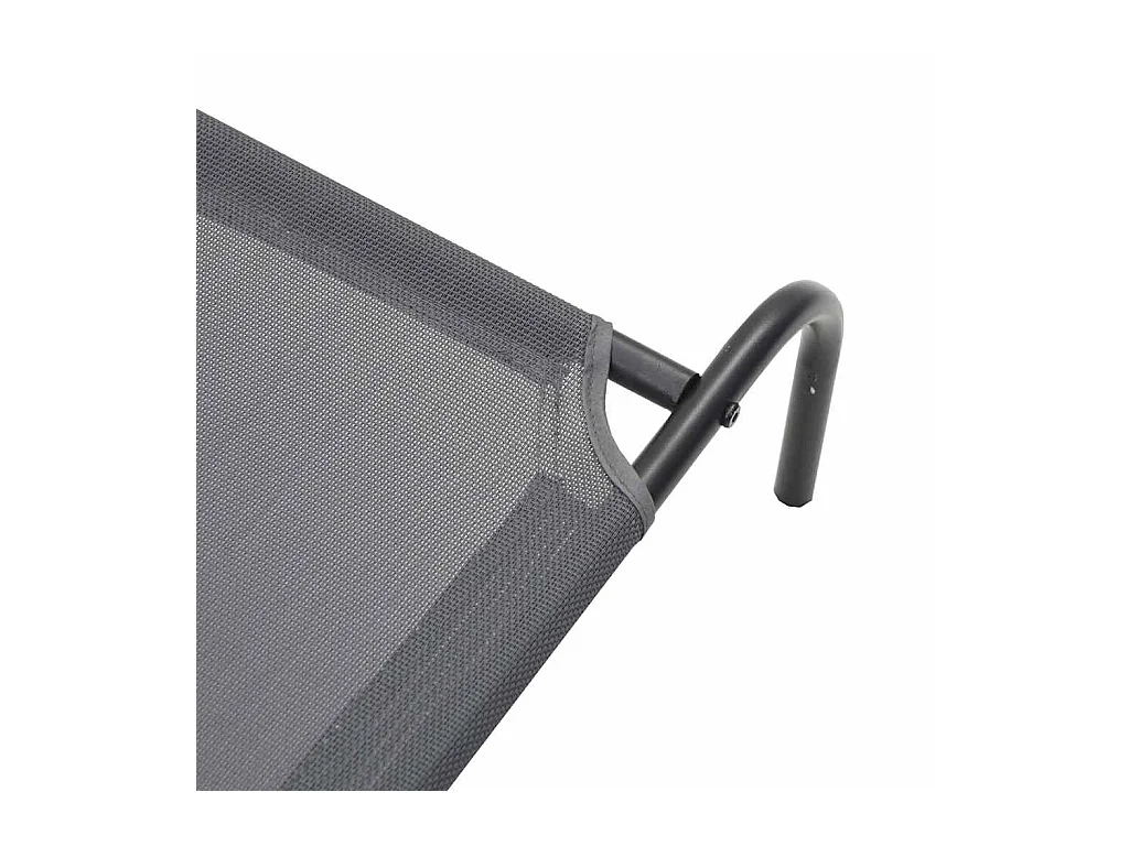 Lit surélevé pour chien gris 90x50x20 cm textilène et acier