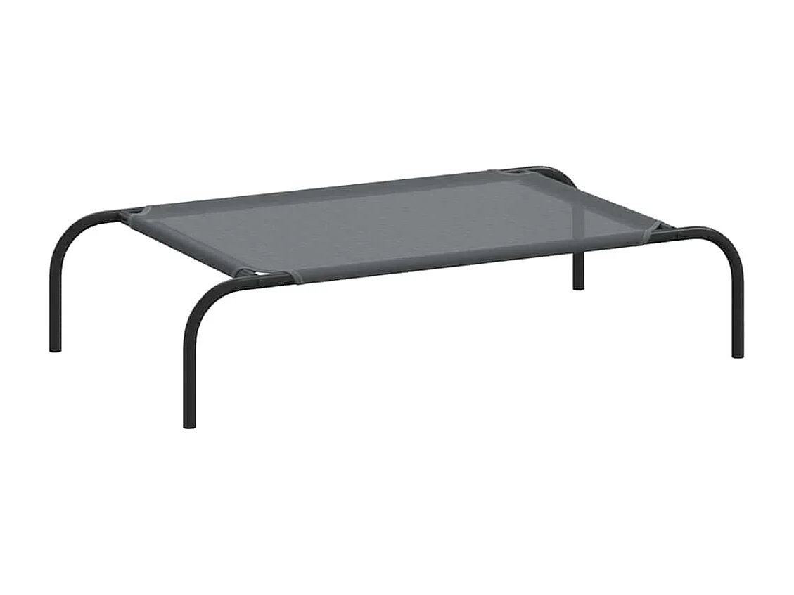 Cama para cães elevada 90x50x20 cm Textilene e aço cinzento
