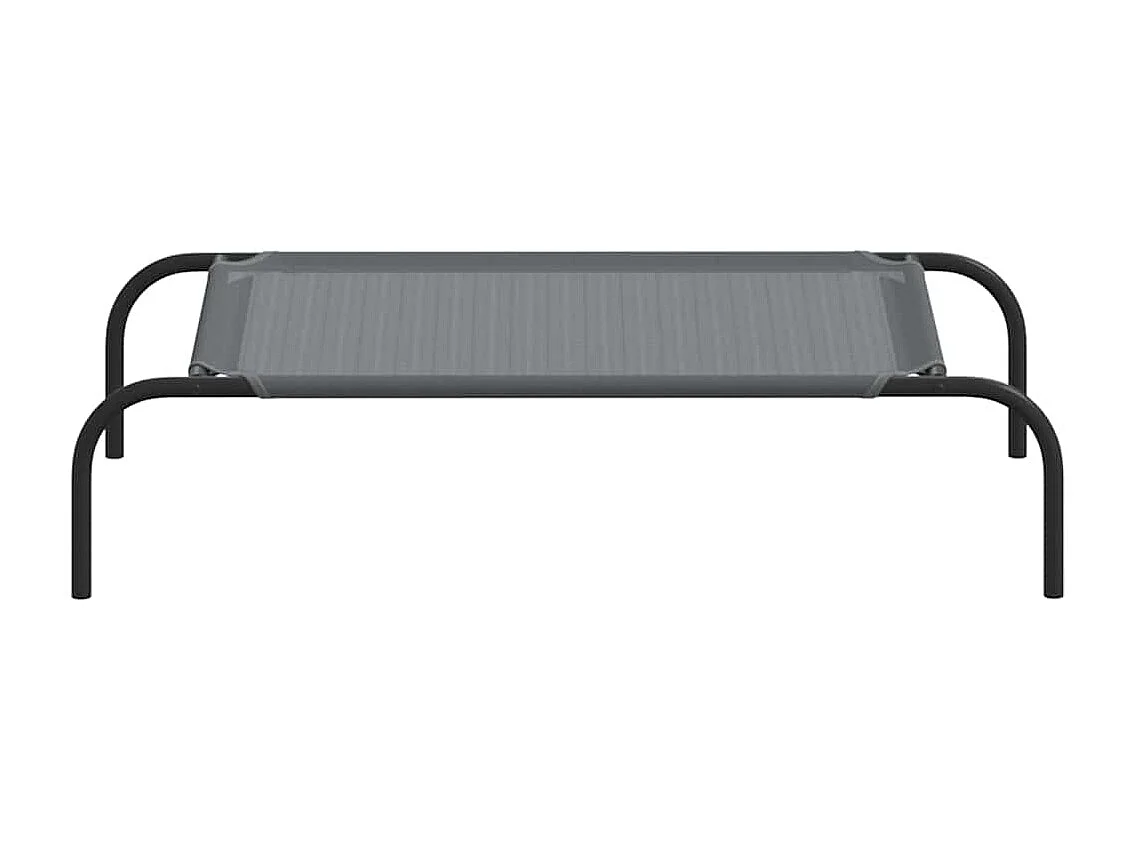 Cama para cães elevada 90x50x20 cm Textilene e aço cinzento