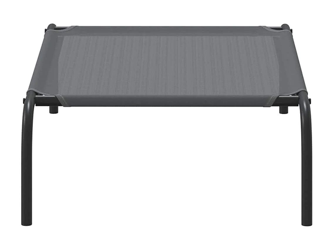 Cama para cães elevada 90x50x20 cm Textilene e aço cinzento