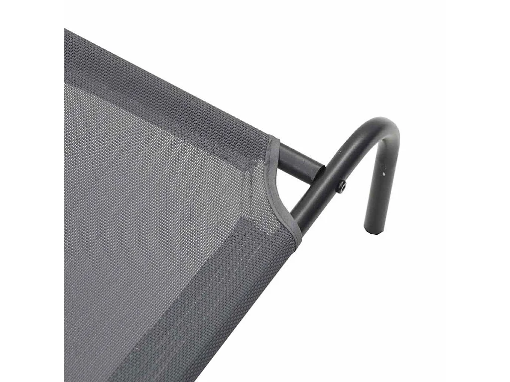 Cama para cães elevada 90x50x20 cm Textilene e aço cinzento