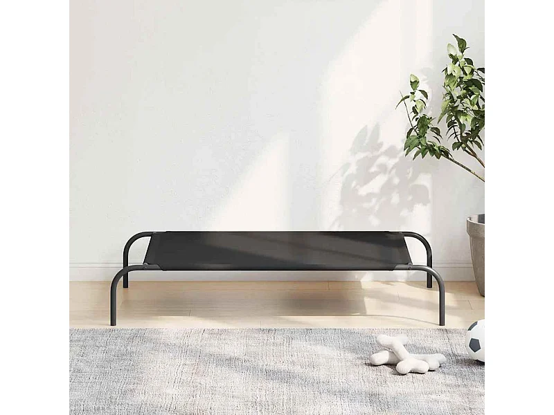 Cama para cães elevada 110x65x20 cm tecido oxford e aço preto