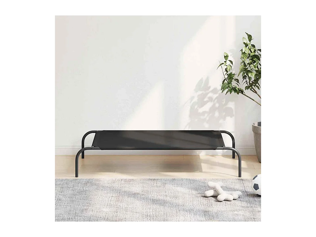 Cama para cães elevada 110x65x20 cm tecido oxford e aço preto