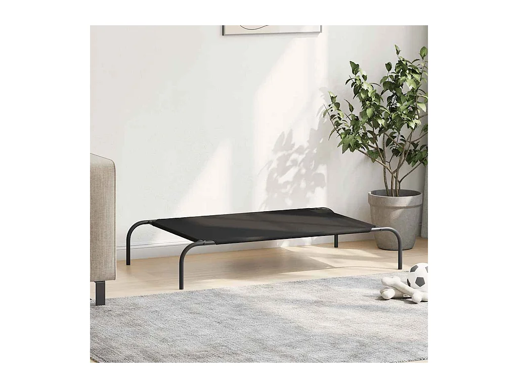 Cama para cães elevada 110x65x20 cm tecido oxford e aço preto