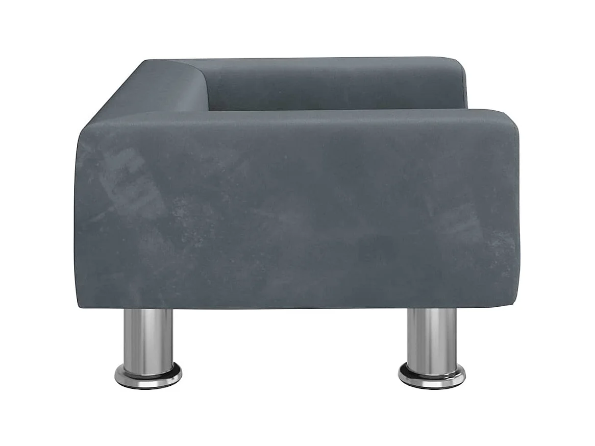 Cama para perros de terciopelo gris oscuro 50x40x26,5 cm