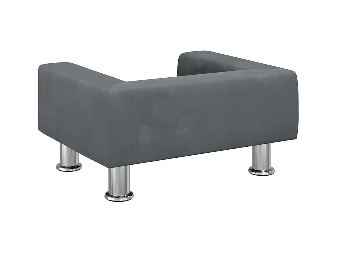 Cama para perros de terciopelo gris oscuro 50x40x26,5 cm