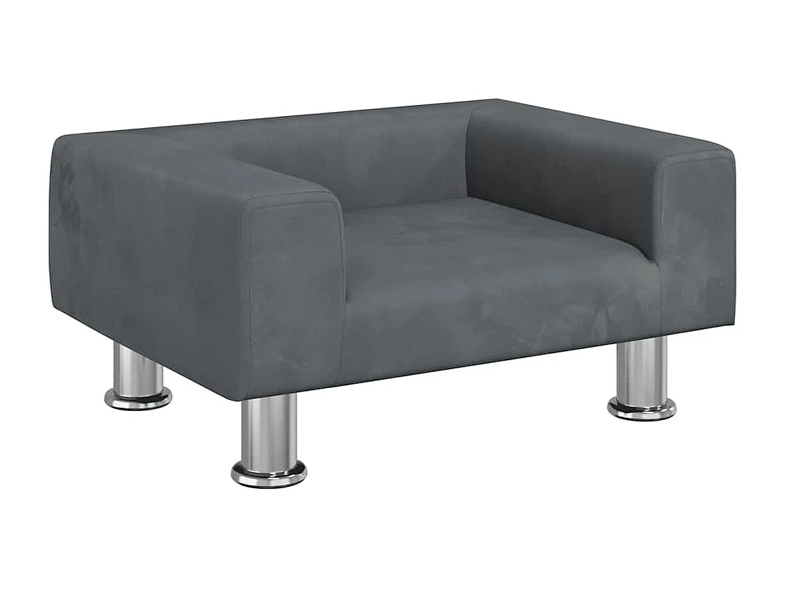 Cama para cães 50x40x26,5 cm veludo cinzento-escuro