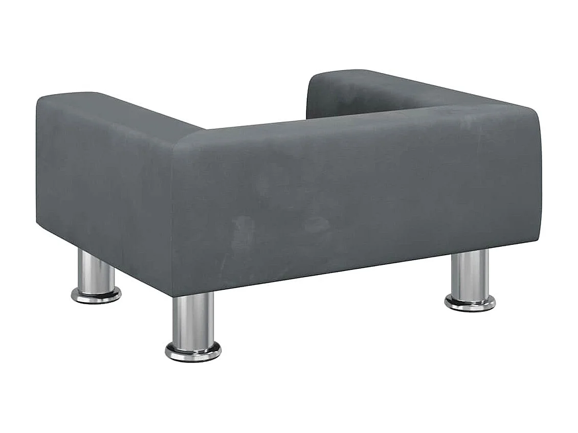 Cama para cães 50x40x26,5 cm veludo cinzento-escuro