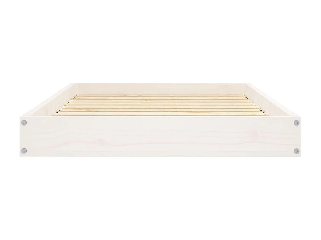 Lit pour chien Blanc 91,5x64x9 cm Bois de pin solide