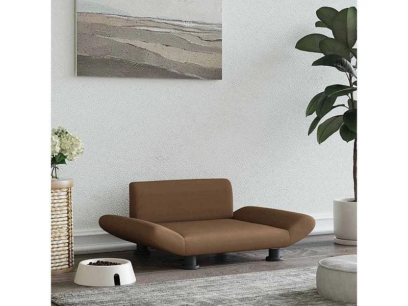 Lit pour chien marron 70x45x28 cm tissu