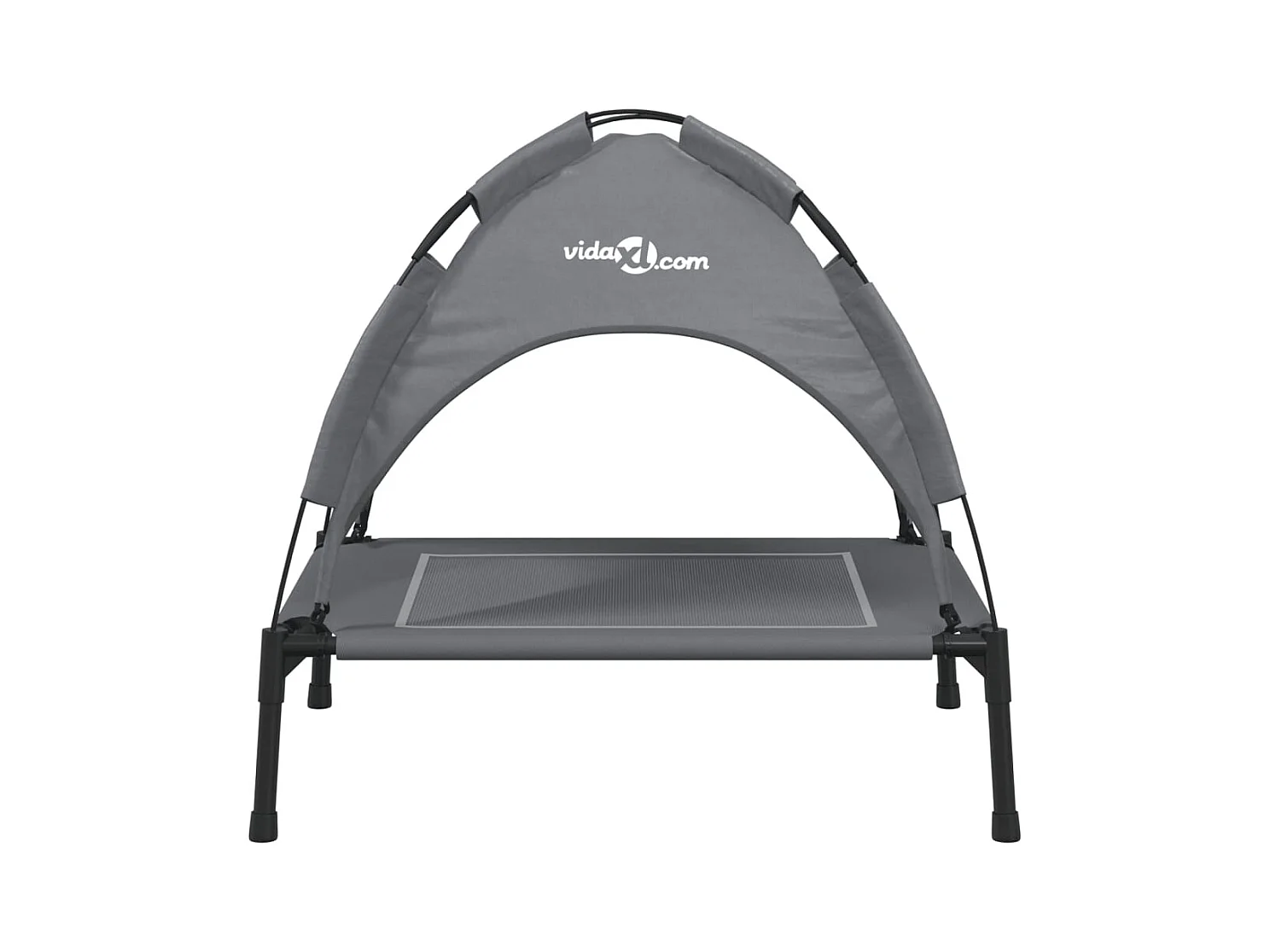 Lit pour chien avec auvent anthracite tissu Oxford et acier