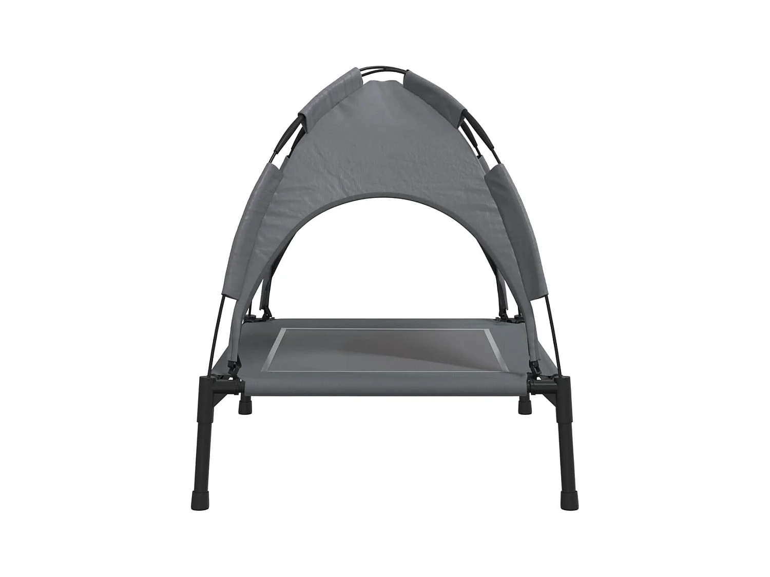 Lit pour chien avec auvent anthracite tissu Oxford et acier