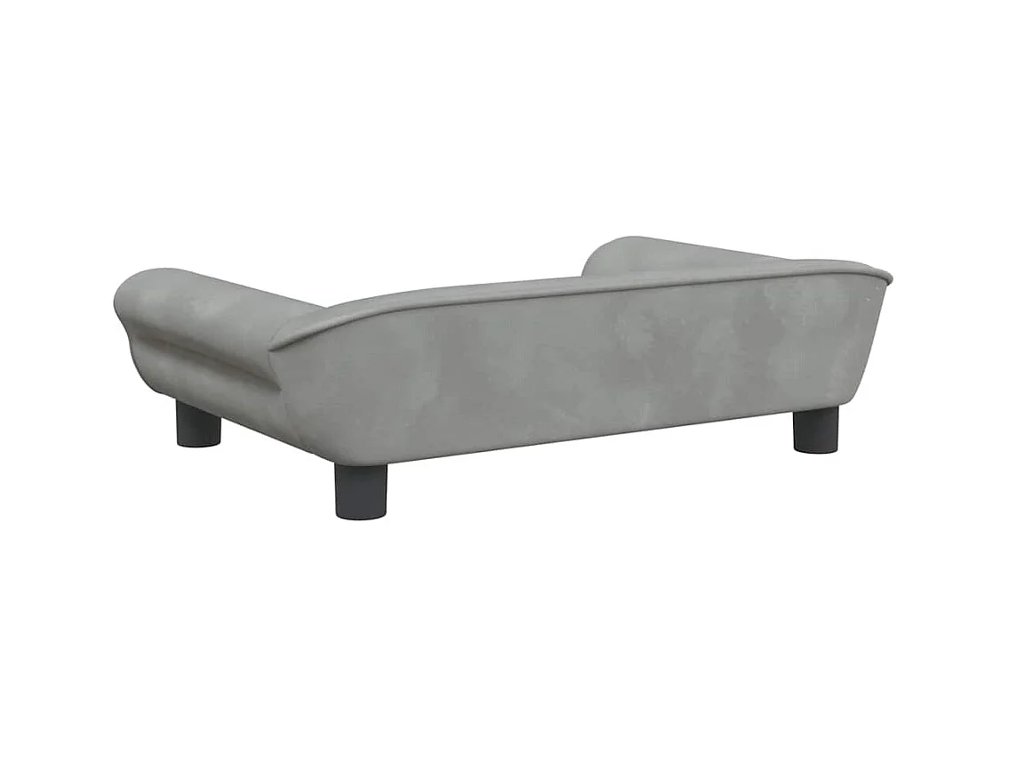 Cama para perros de terciopelo gris claro 70x48x22 cm