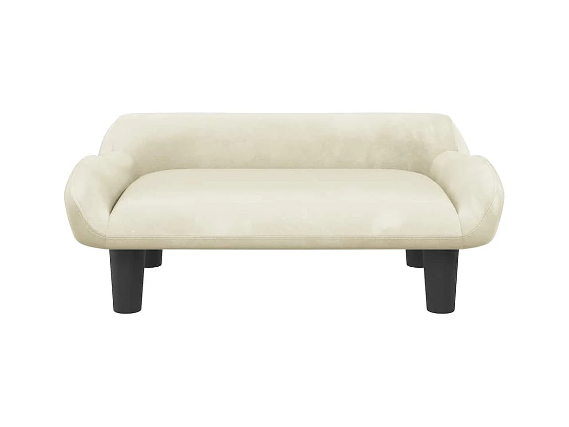 Cama para perros de terciopelo crema 70x40x24 cm
