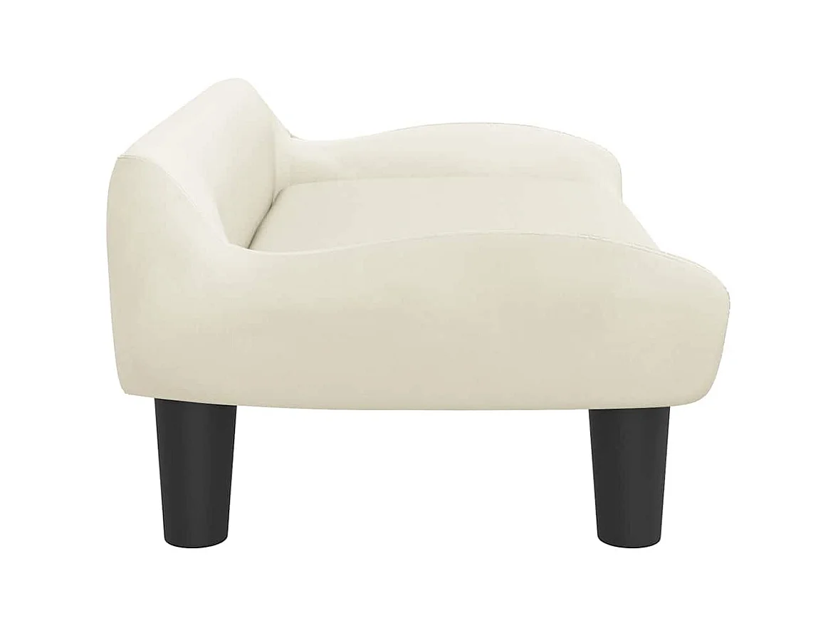 Cama para perros de terciopelo crema 70x40x24 cm