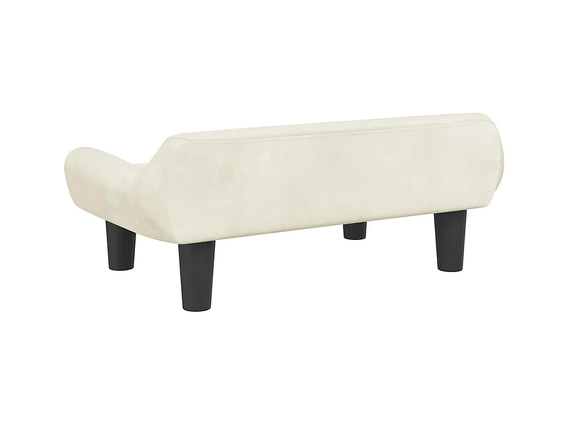 Cama para perros de terciopelo crema 70x40x24 cm