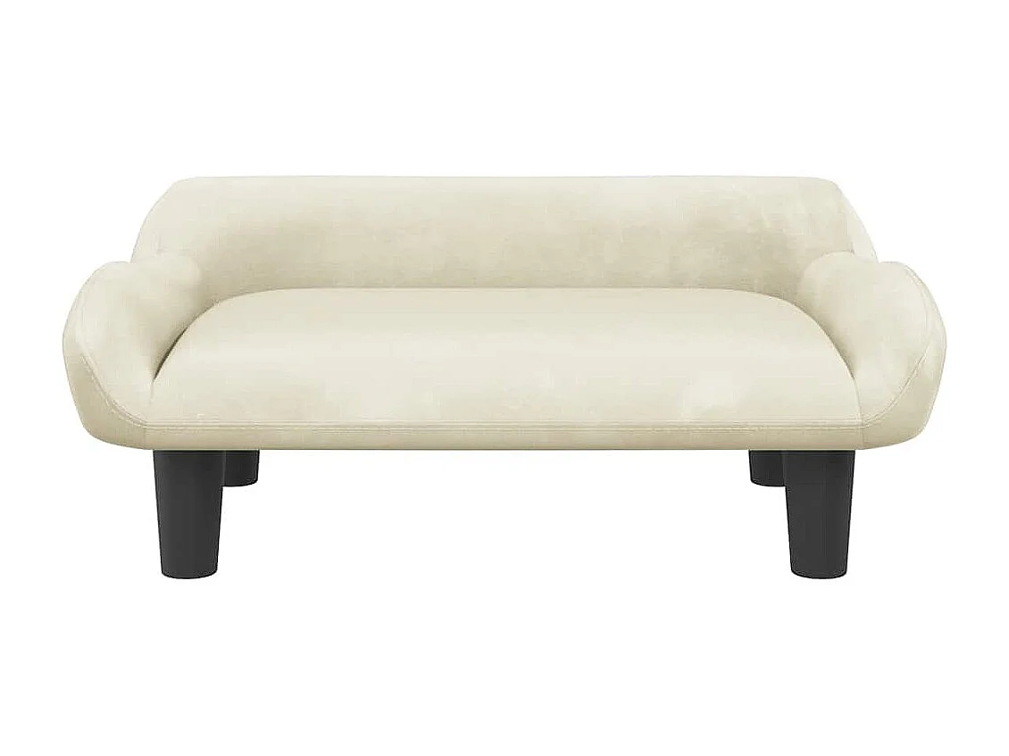 Cama para cães 70x40x24 cm veludo cor creme