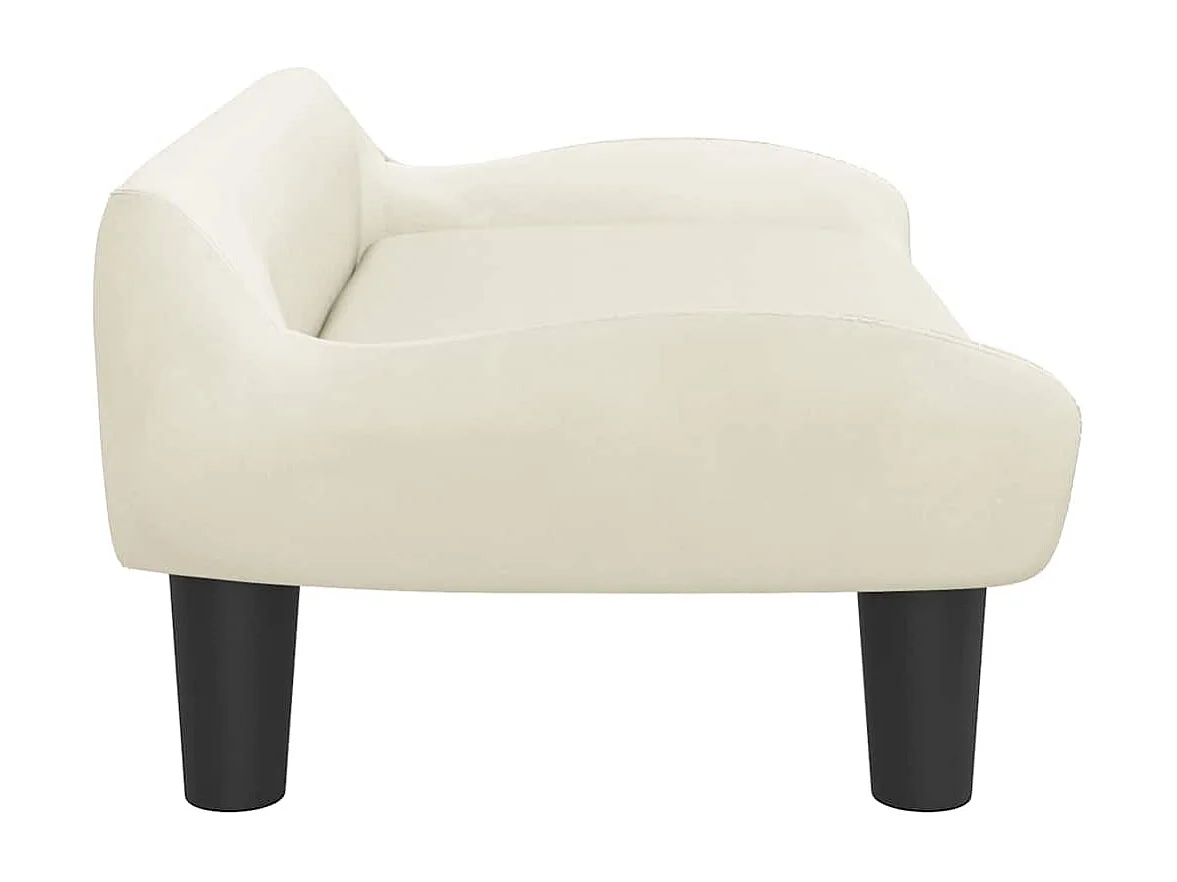 Cama para cães 70x40x24 cm veludo cor creme